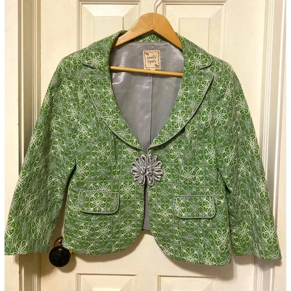 Nanette Lepore Green Floral Blazer - Picture 1 of 15